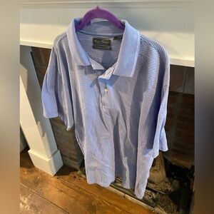 Mens Daniel Cremieux Baby Blue Collared Polo Double Mercerized Cotton Large​